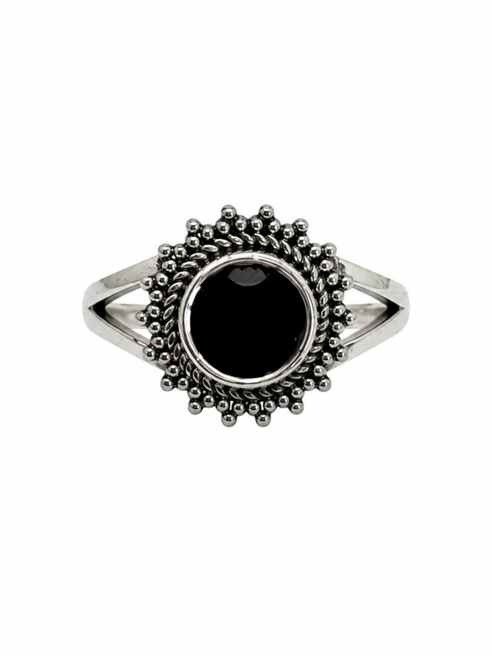 S925 Black Onyx Sun Ring